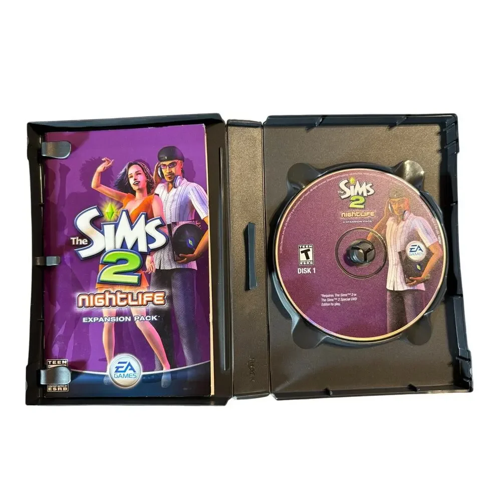 The Sims 2 Nightlife PC 2-Disc Expansion Pack EA 2005 Windows CD-ROM Complete